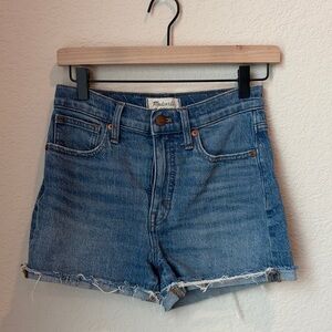 Madewell Light Blue Vintage Wash Denim High Waisted Shorts - 25
